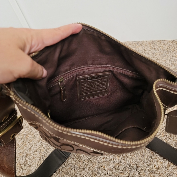 Coach Signature Canvas & Leather Hobo Crossbody - Picture 3 of 6